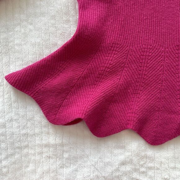 Ted Baker Bobbe London Peplum Sweater Pink Flared Top Cashmere Blend Womens S - Picture 4 of 14